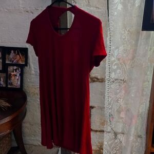 Elegant Red Women's Sun Dress
